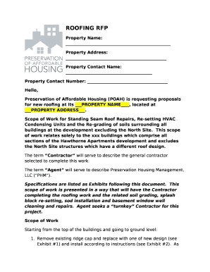 Roofing Rfp Template  Form
