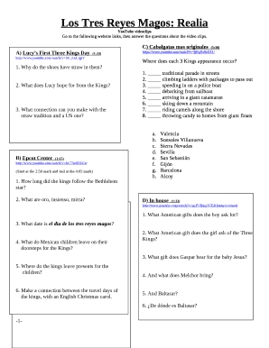 El Dia De Los Tres Reyes Magos Worksheet Answers  Form