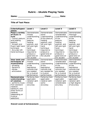 Ukulele Rubric  Form