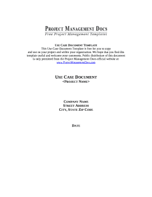 Use Case Document Template  Form