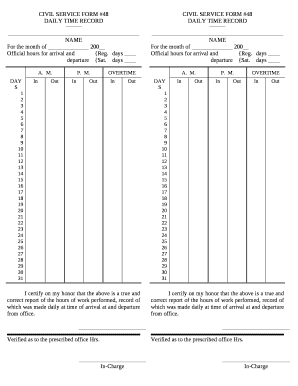 Dtr Card Printable  Form