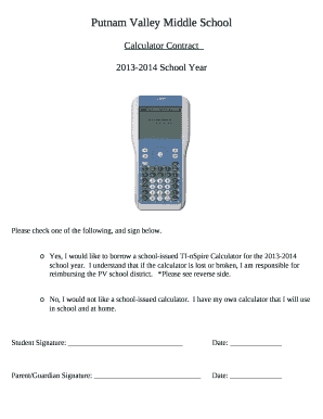 Calculator Contract  Form