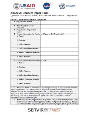 Concept Paper Template Word  Form
