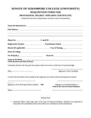 Provisional Certificate Sample PDF  Form