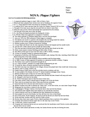 Ebola the Plague Fighters Answer Key  Form