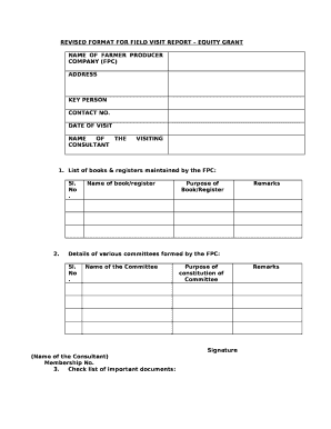 Field Report Sample DOC  Form