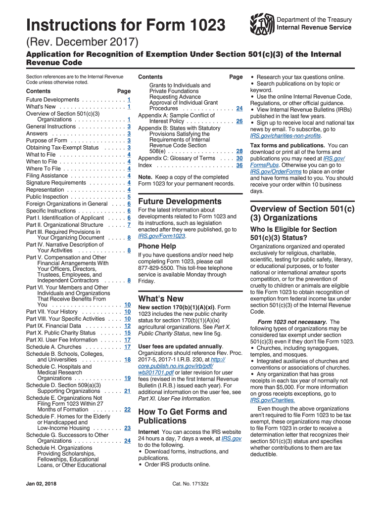  Form 1023 2017