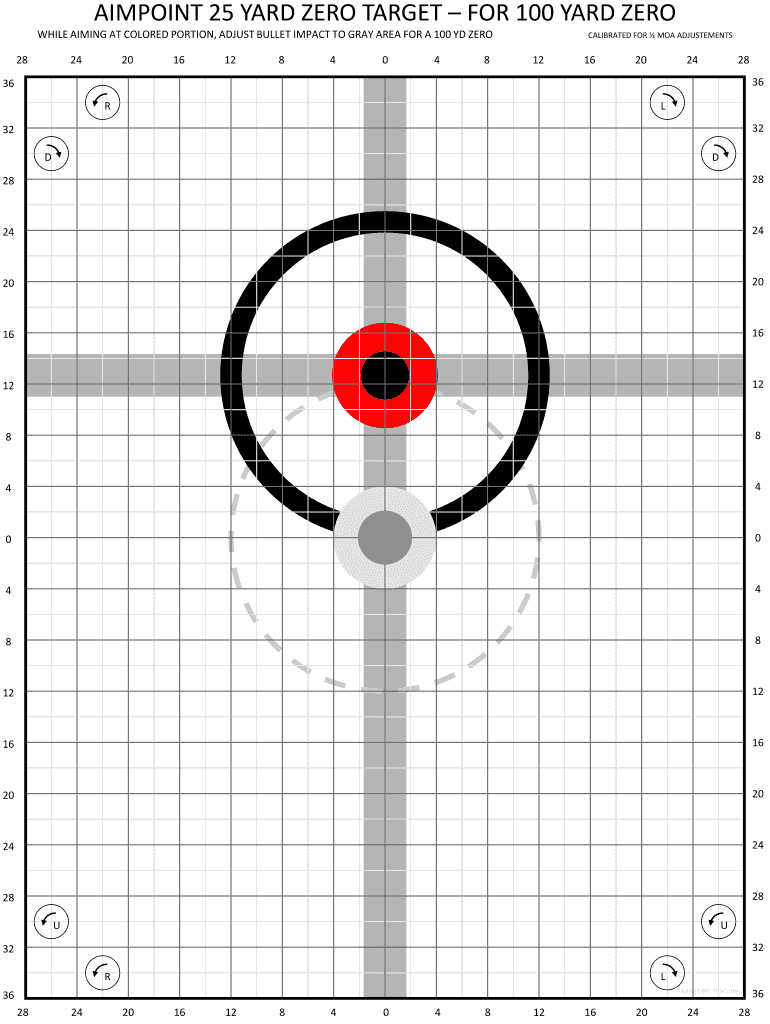 Aimpoint 25 Yard Zero Target  Form