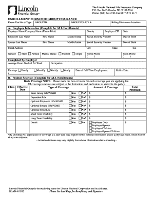  Life Company Enrollment Form 2012-2024