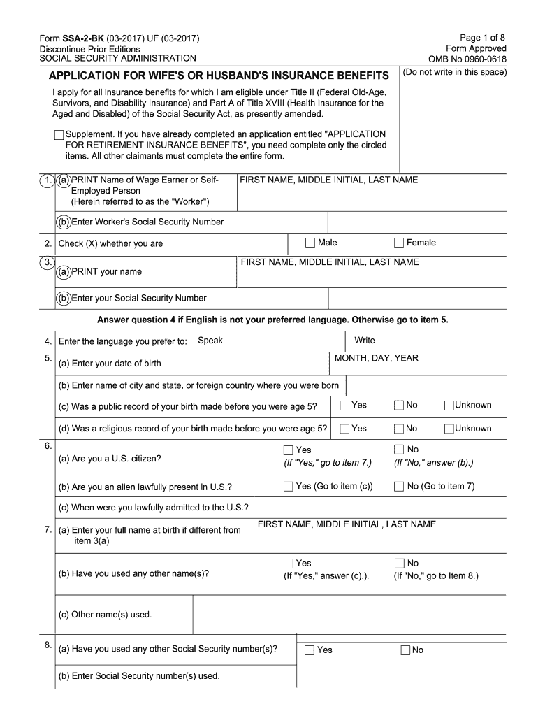  Form Ssa 2 2017