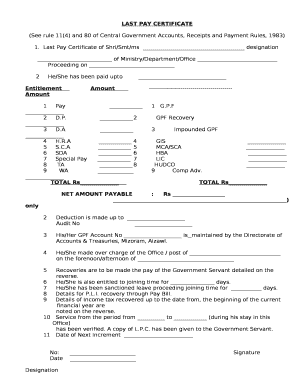 Payment Certificate Format in Word