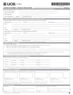  Uob Change Address 2017-2024