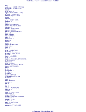 Cambridge Advanced Learner&#039;s Dictionary 4th Edition PDF  Form