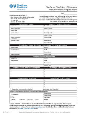  Bcbs of Nebraska Prior Authorization Form 2017-2024