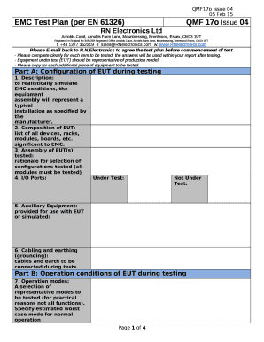 Emc Test Plan Template  Form