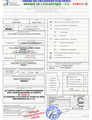 Ordre De Transfert Par Swift  Form