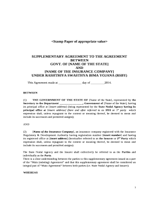 Supplemental Agreement Sample  Form