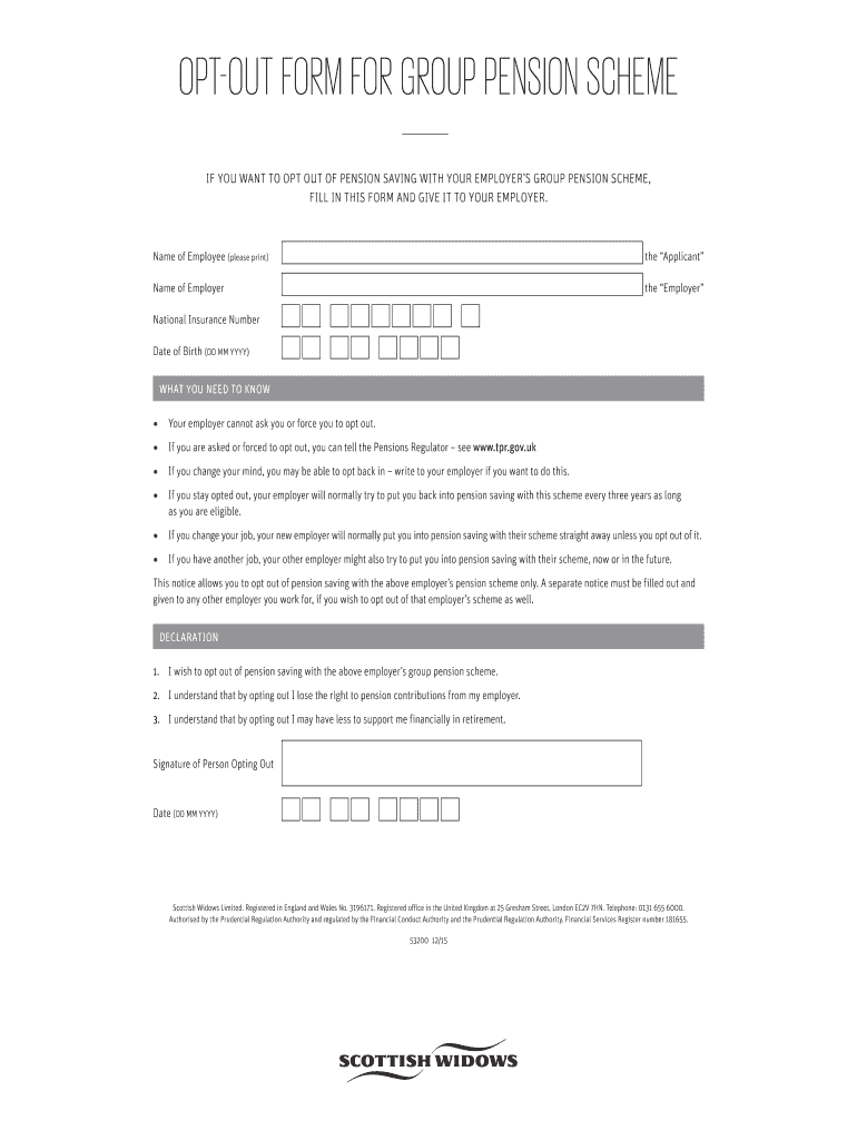  Scottish Widows Opt Out Form 2015-2023