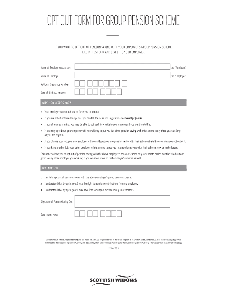  Scottish Widows Opt Out Form 2015-2024