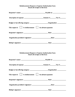 Authorization for Expenditure Template Excel  Form