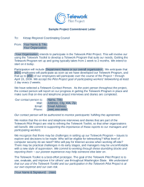 Commitment Letter for Construction Project  Form