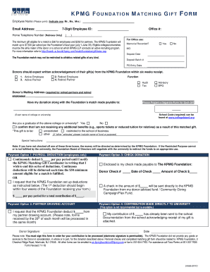 Kpmg Foundation Matching Gift Form