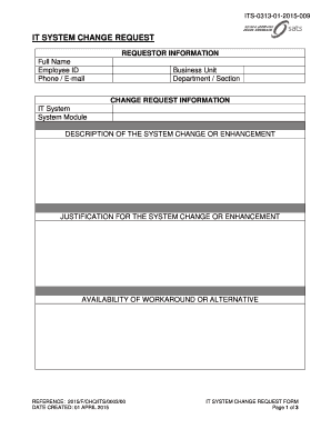 It SYSTEM CHANGE REQUEST  Form