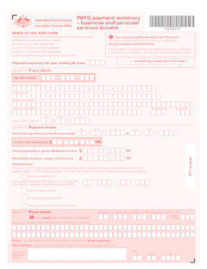 Business and Personal Services Income Payment Summary  Form