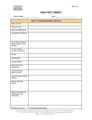 Ngo Fact Sheet  Form