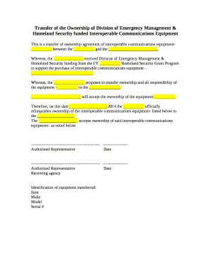 Transfer of Ownership Agreement Word Format