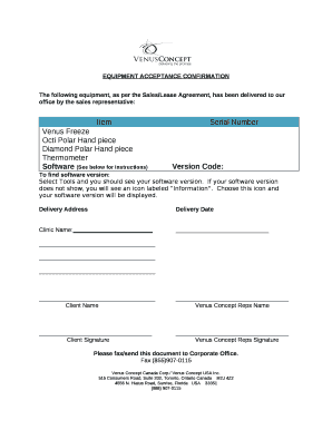 Equipment Acceptance Form