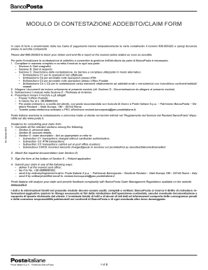 MODULO DI CONTESTAZIONE ADDEBITOCLAIM FORM