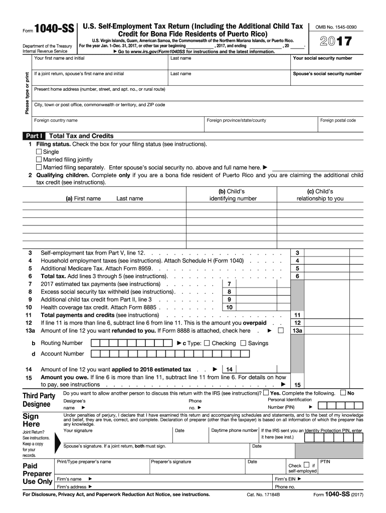  Form 1040 2017