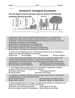 Ecological Succession Worksheet Answers  Form