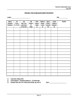 Fire Extinguisher Service Report Format