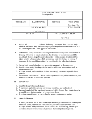 POLICE DEPARTMENT POLICY Template  Form