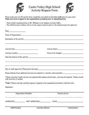 Activity Request  Form