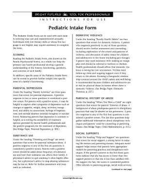 Pediatric Intake  Form