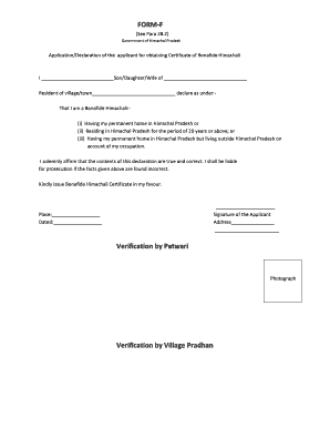 Verification Certificate from Pradhan  Form