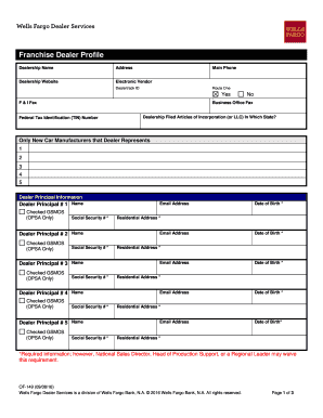 Dealer Profile  Form