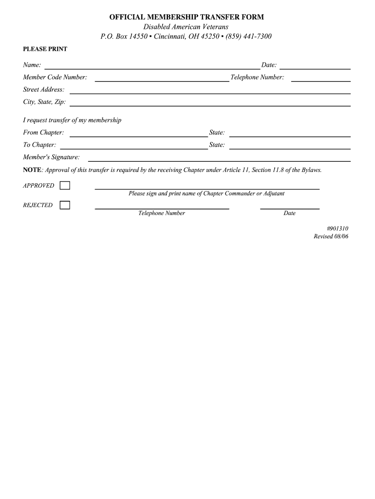  Church Membership Transfer Form 2006