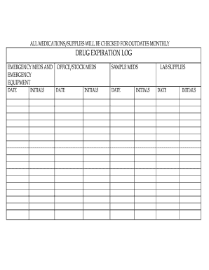 Expired Medication Log  Form