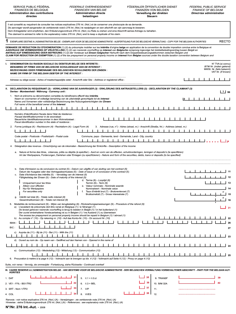  N Nr 276 Int Aut    Belgium 2008-2024