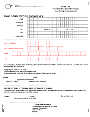 Form L76 Transfer Ofholiday