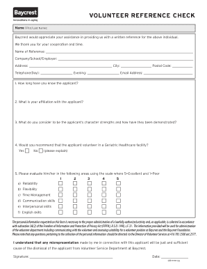 Online Referene Check Tool  Form