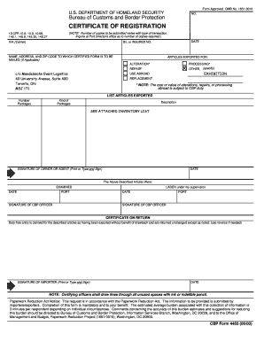 Certificate of Registration Form 4455 Mendelssohn Event Logistics