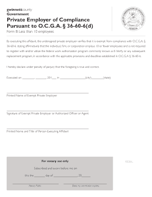 E Verify Affidavit  Form