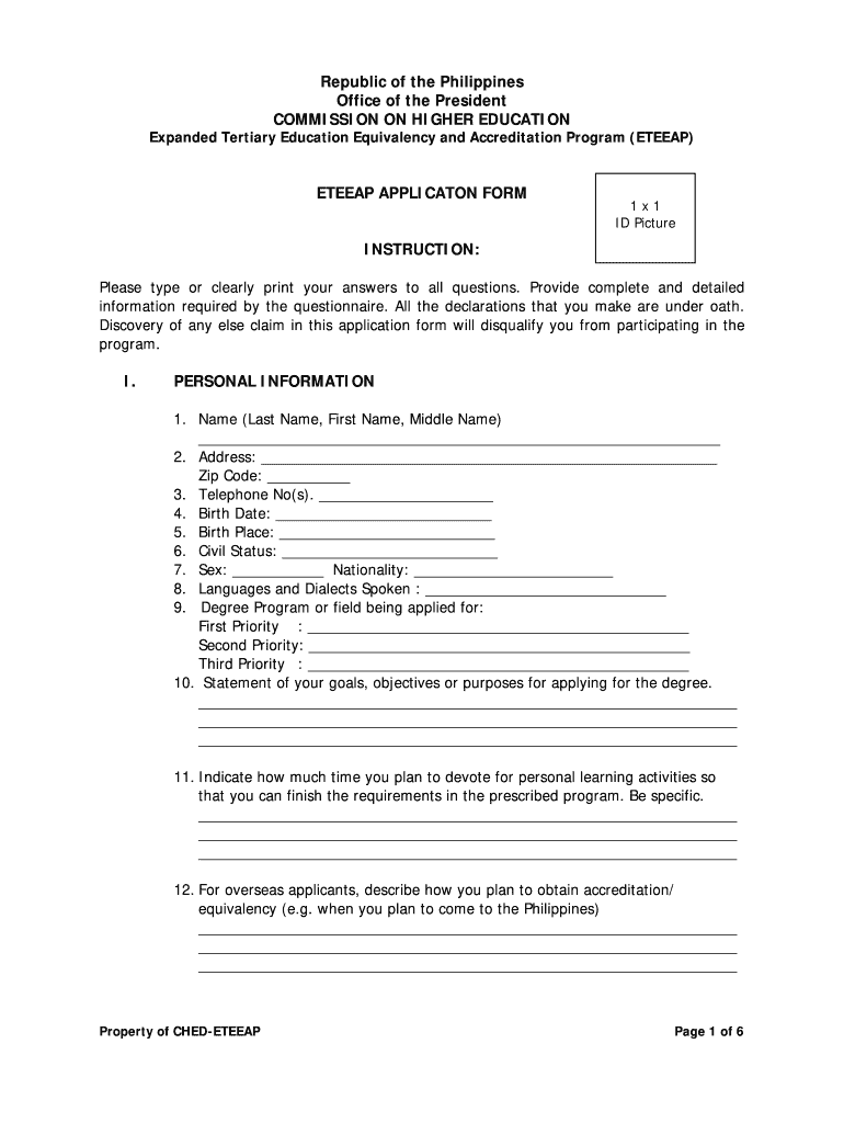  Sample Eteeap Application Form with Answer 2010