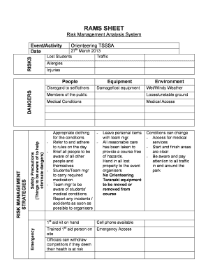 Rams Form Example