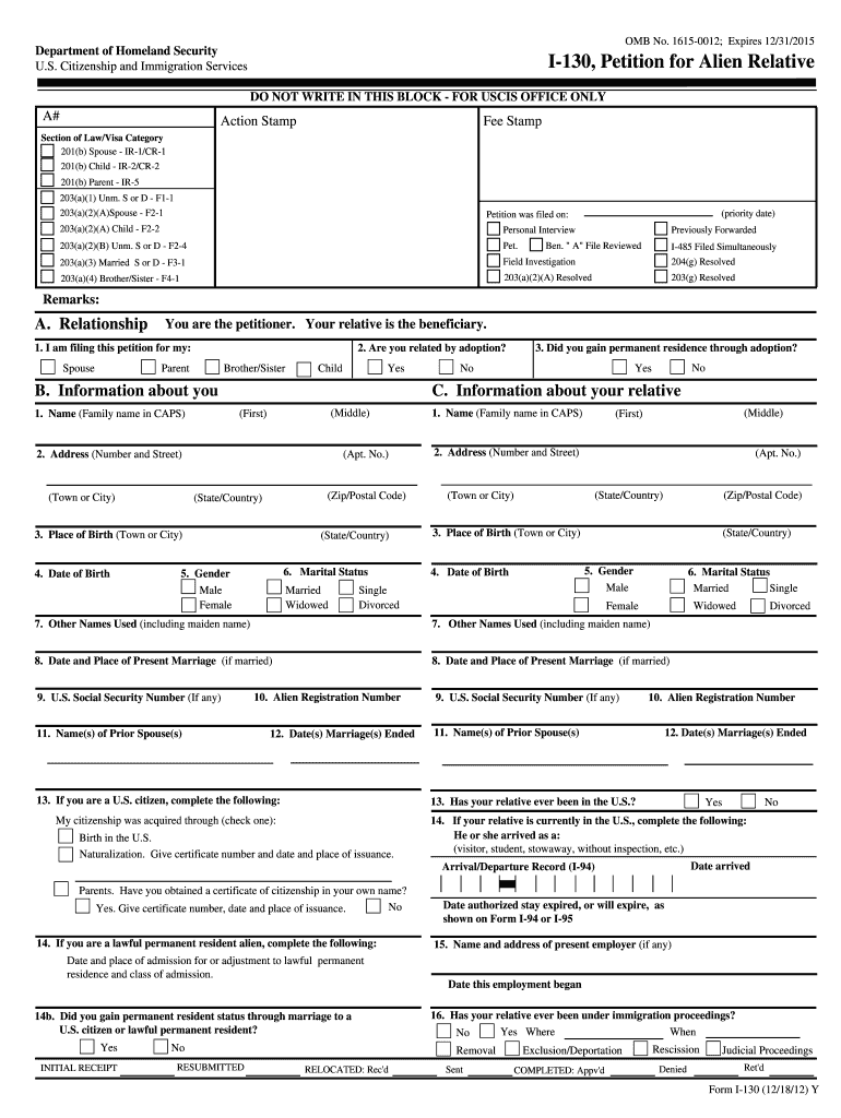 I 130 Fillable Form